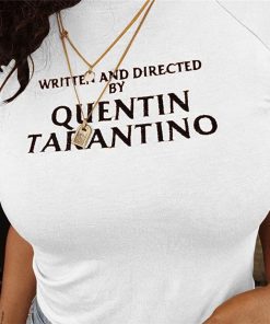 t-shirt written and directed by quentin tarantino blanc