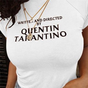 t-shirt written and directed by quentin tarantino blanc