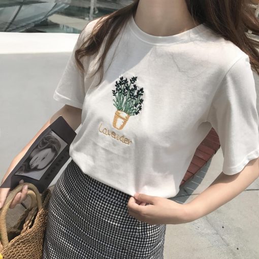 T-shirt tumblr bordé pour femme