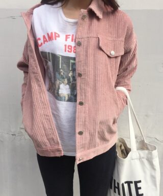 veste vintage casual rose