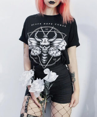 T-shirt punk noir - Black hope curse