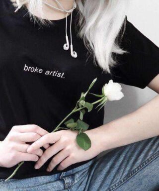 t-shirt sad girl broke artist