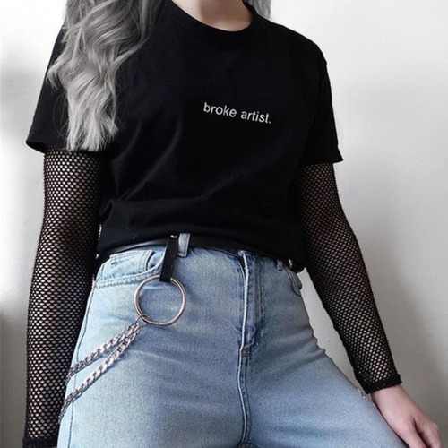 T-shirt grunge sad girl