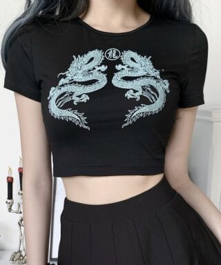 Crop top asiatique - Double dragon