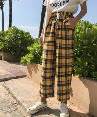 Pantalon vintage à carreaux