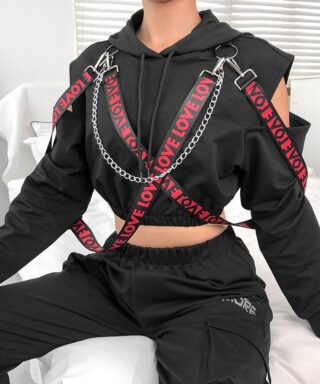 Crop top streetwear love sangles