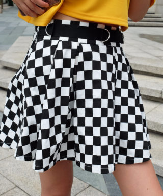 Jupe damier noir et blanc