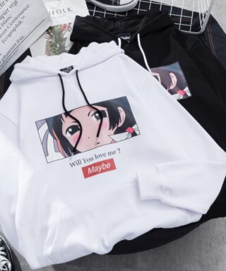 Sweat animé blanc et noir