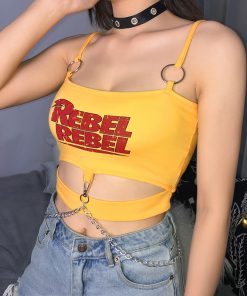 Crop top jaune rebel