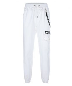 Pantalon streetwear blanc - Rock more