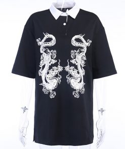 t-shirt long gothique - Double dragon