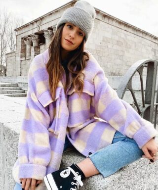 Manteau vintage à carreaux - Bi couleurs