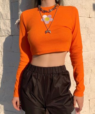 Crop top orange - Tumblr style