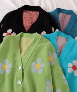 Pull en laine - Fleurs tumblr