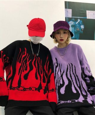 Pull en laine Streetwear - Flamme