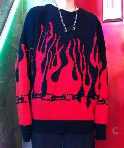 Pull en laine Streetwear - Flamme