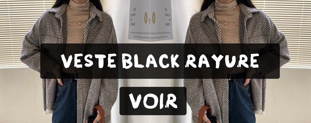 Découvrez notre veste vintage Black Rayure