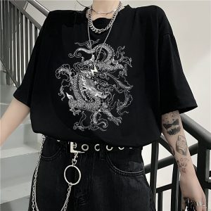 T-shirt streetwear - Dragons coréen
