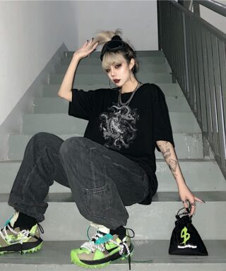 T-shirt style streetwear - Dragons coréen