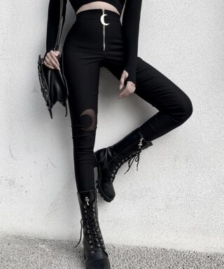 Pantalon noir moulant - Lune