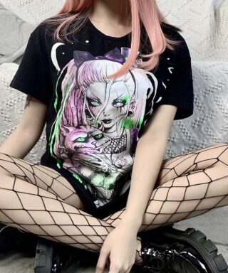 T-shirt long - Gothic girl