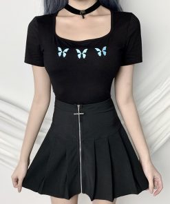 T-shirt noir - Triple papillons