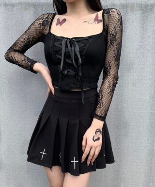 Corset gothique - Dentelle noir