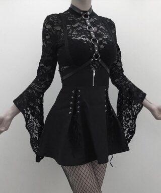 Buste gothique en dentelle - Roses