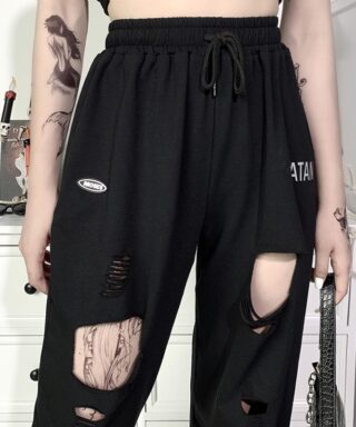 Jogging troué gothique - Satan