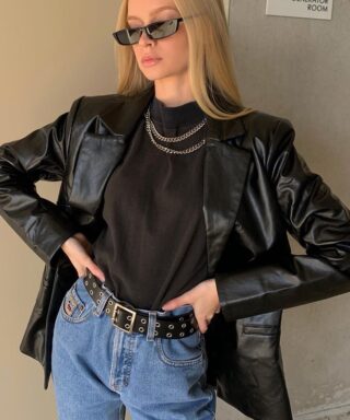 Veste en cuir - Simili gothique