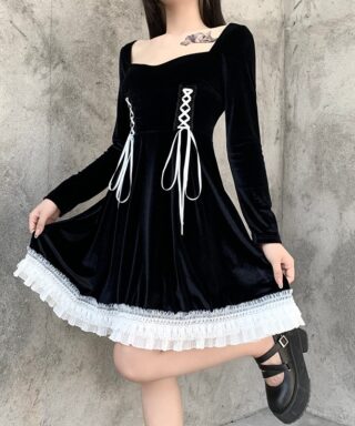 Robe longue gothique - Ruban blanc