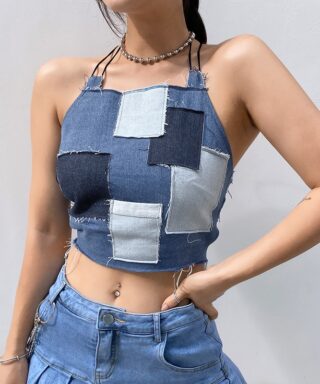 Débardeur en denim - Carreaux de jeans