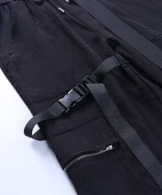 Pantalon gothique à sangle - Large sangle