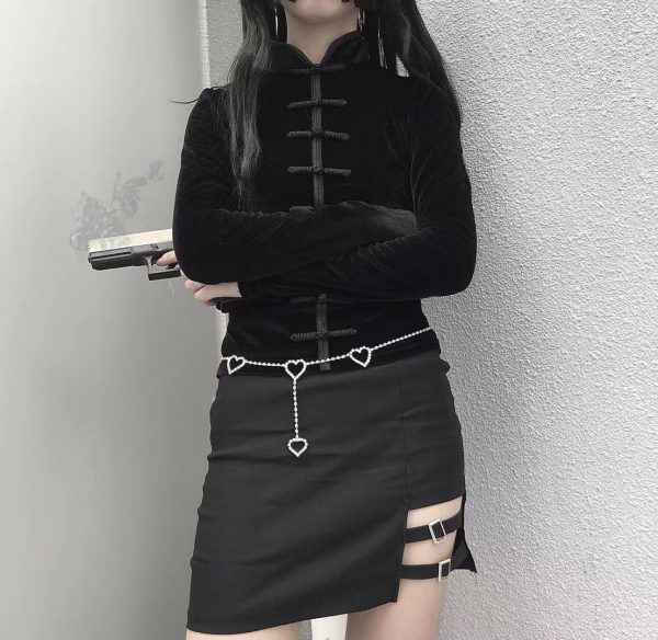 Manteau gothique noir - Velours