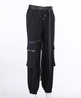 Pantalon gothique à sangle - Large sangle
