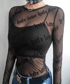 T-shirt noir transparent - Hate love