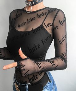T-shirt noir transparent - Hate love