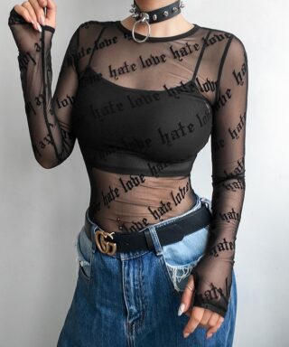 T-shirt noir transparent - Hate love