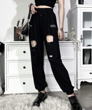 Jogging troué gothique - Satan