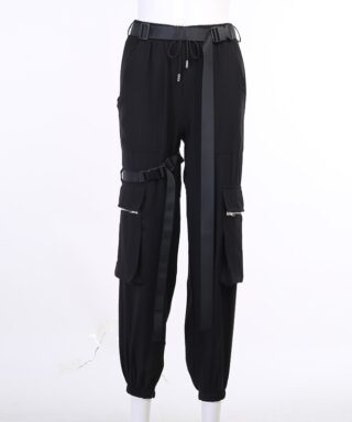 Pantalon gothique à sangle - Large sangle