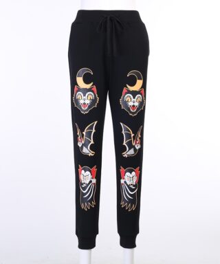 Pantalon noir gothique - Chats