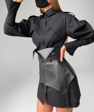 Corset gothique en similicuir - Ceinture