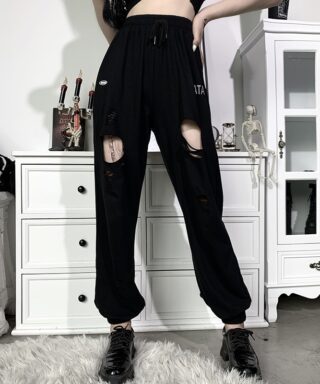 Jogging troué gothique - Satan