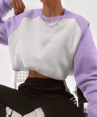 Pull bicolore - Violet