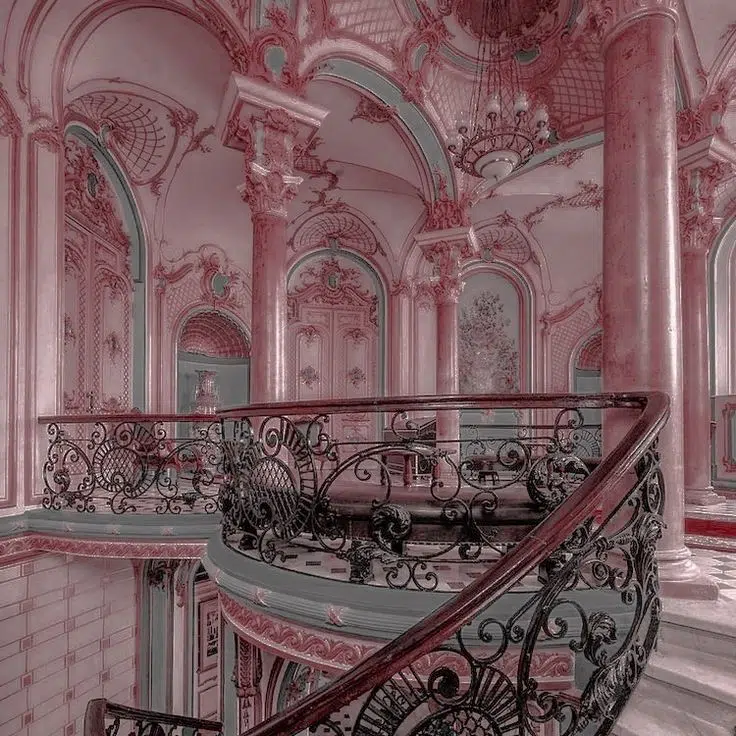 Chateau de couleur rose