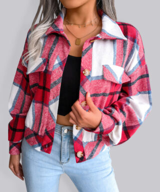 Veste à carreaux - Col épais